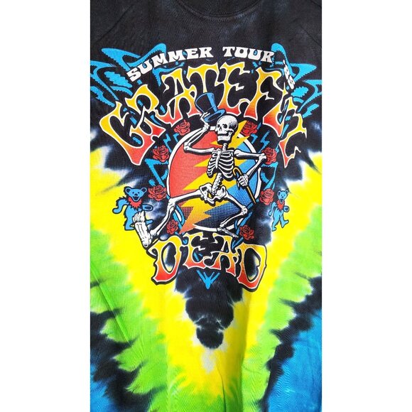 Gildan Ultra Cotton Medium Crew Neck Grateful Dead Skeleton Graphics Tie Dye Sho - Picture 6 of 16